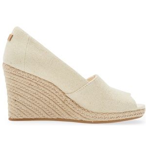 TOMS Michelle Natural Undyed Canvas Wedge